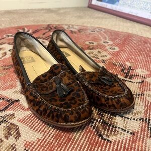 DV by Dolce Vita Leopard Print Tassel Moccasin Loafers - Brown
